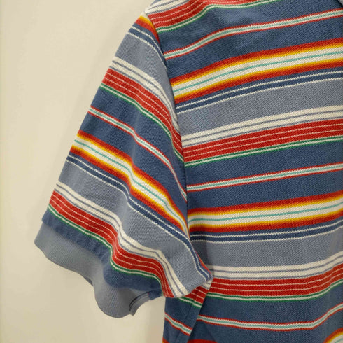 ポロバイラルフローレン Polo by RALPH LAUREN ポニー刺繍 ボーダー柄半袖鹿の子ポロシャツ メンズ import:M