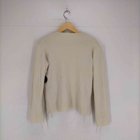 ヨウジヤマモト Yohji Yamamoto 90S初期 襟元ステッチデザイン ホツレ加工 リブニット レディース JPN:S