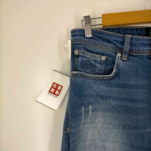 極度乾燥しなさい Superdry Blue Straight Jeans Slim Fit メンズ W30