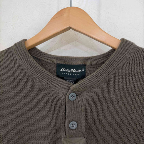 エディーバウアー Eddie Bauer スリーブポケット ハーフボタン コットンコマンドニット メンズ import:S