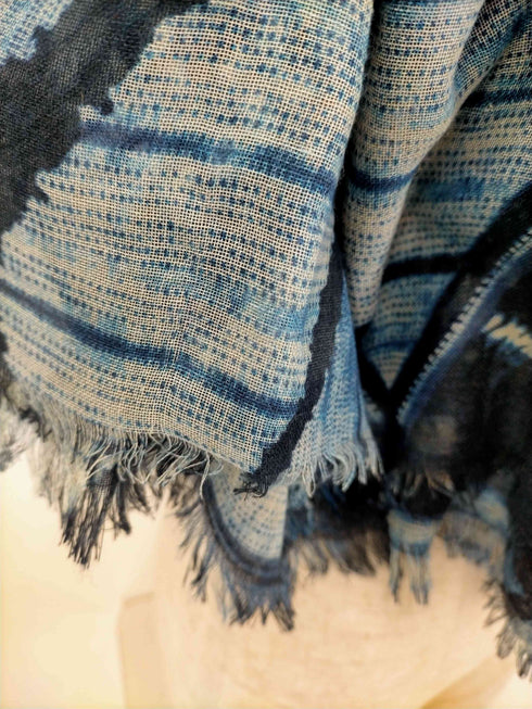 PASHMA シルク混 カシミヤ 総柄ストール レディース