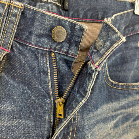 ロエン Roen バックドクロプリント ダメージローライズストレートデニムパンツ Dカン メンズ JPN:1