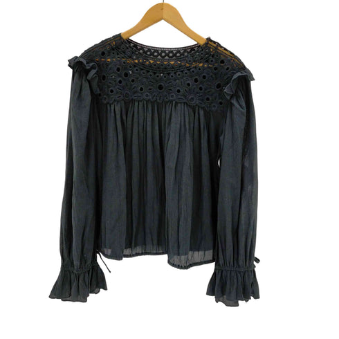 イザベルマランエトワール ISABEL MARANT ETOILE エトワールブラウス ホワイトコットン&かぎ針編みレース レディース JPN:36