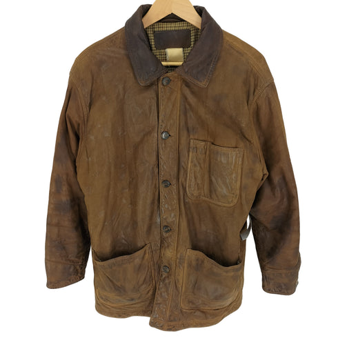 エルエルビーン L.L.Bean 90-00S 裏地千鳥格子 ハンティング レザージャケット メンズ