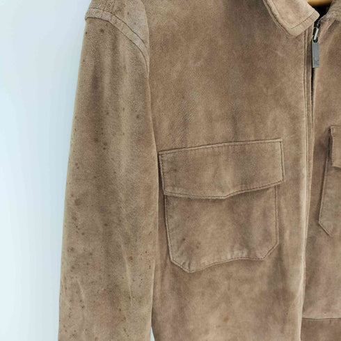 エディーバウアー Eddie Bauer SEATTLE SUEDE WASHABLE ジップアップ スウェード レザー ハーフ ジャケット メンズ import:S