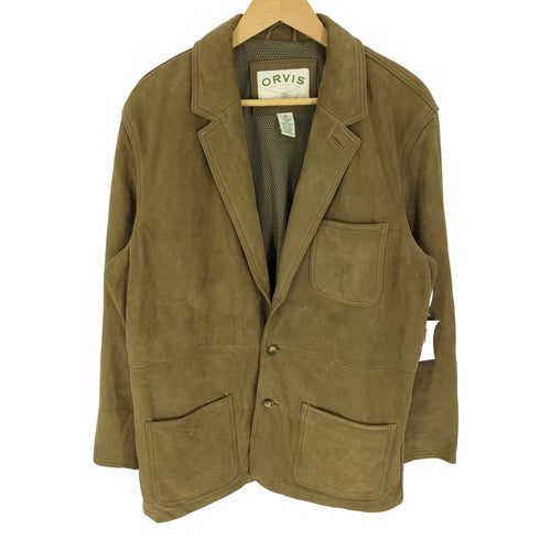オービス ORVIS 裏地メッシュ 背抜き 2B レザー テーラードジャケット メンズ US:42