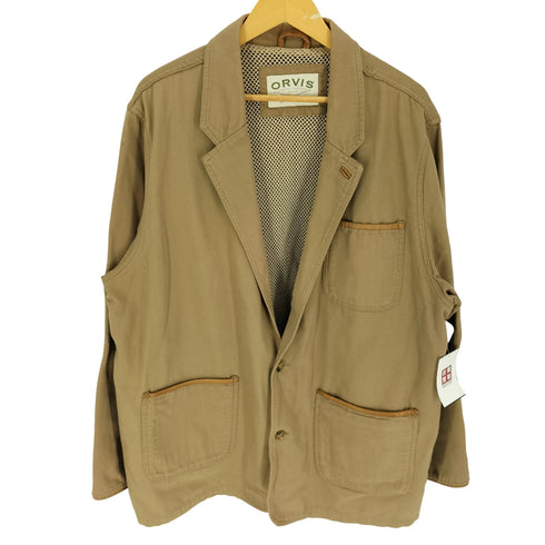 オービス ORVIS 裏地メッシュ エルボーパッチ パイピングレザー ヘビーコットン 2B テーラードジャケット メンズ