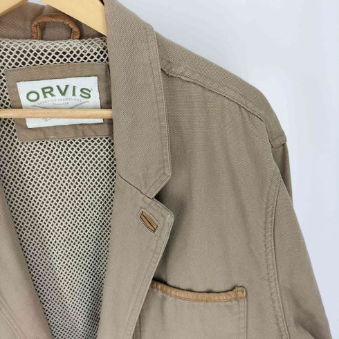 オービス ORVIS 裏地メッシュ エルボーパッチ パイピングレザー ヘビーコットン 2B テーラードジャケット メンズ