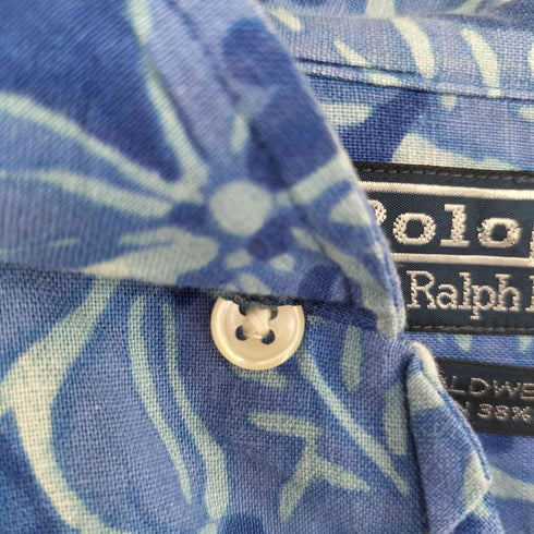 ポロバイラルフローレン Polo by RALPH LAUREN CALDWELL リネンコットン オープンカラーシャツ メンズ import:M