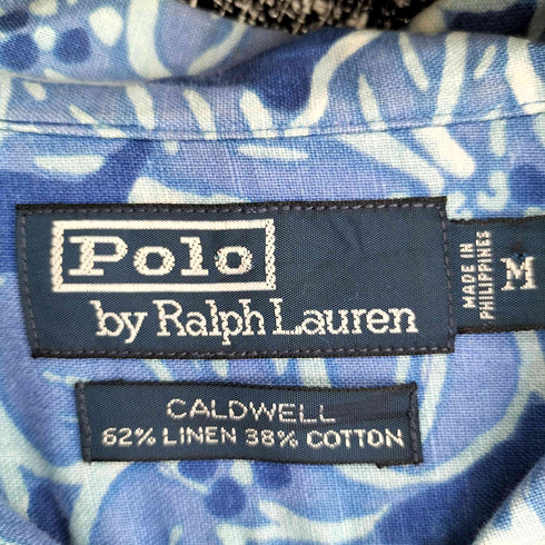 ポロバイラルフローレン Polo by RALPH LAUREN CALDWELL リネンコットン オープンカラーシャツ メンズ import:M