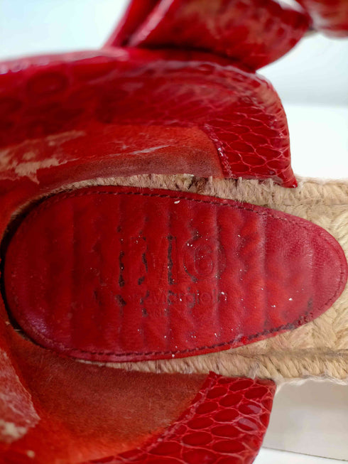 エムエムシックス メゾンマルジェラ MM6 Maison Margiela ウエッジソール クロコ柄 サンダル レディース 38
