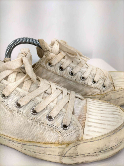 エムエムシックス メゾンマルジェラ MM6 Maison Margiela 切りっぱなし加工 キャンパススニーカー レディース
