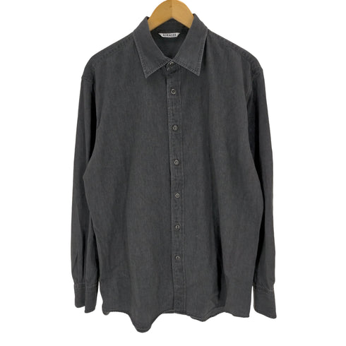 オーラリー AURALEE SELVEDGE SUPER LIGHT DENIM SHIRT WASHED BLACK メンズ JPN:4