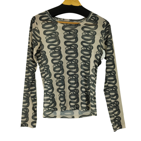 ヒステリックグラマー HYSTERIC GLAMOUR SNAKE LOOP柄 Tシャツ レディース FREE