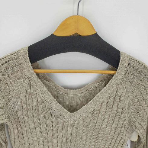 マックスマーラ ウィーケンドライン Max Mara WEEKEND LINE イタリア製 Vネッククロップドニットトップス レディース import:M