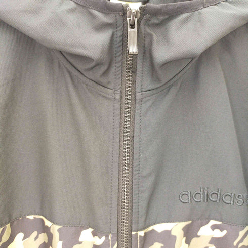 アディダス adidas カモ柄切替フーデットジャケット メンズ L
