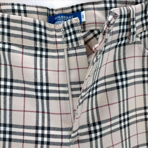 バーバリーロンドンブルーレーベル BURBERRY LONDON BLUE LABEL ノバチェック ウールパンツ レディース JPN:40