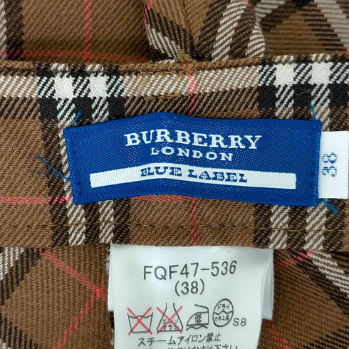 バーバリーロンドンブルーレーベル BURBERRY LONDON BLUE LABEL ノバチェック ウールパンツ レディース JPN:38