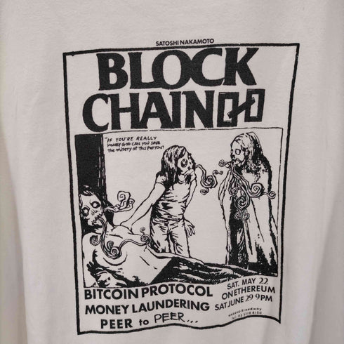 ユナイテッドアスレ UNITED ATHLE SATOSHI NAKAMOTO BLOCK CHAIN Tシャツ メンズ XXXL