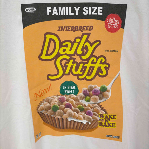 インターブリード INTERBREED DAILY STUFFS プリント クルーネック半袖Tシャツ メンズ JPN:L