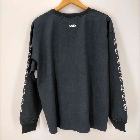 コーエン coen コラボ 袖 フロント プリントデザイン クルーネック ロングTシャツ メンズ JPN:L