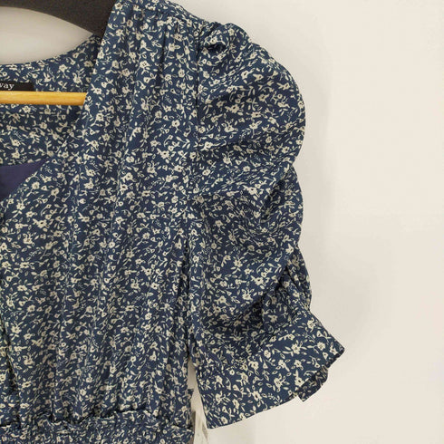 ワンウェイ one way 花柄パワショル半袖ワンピース レディース