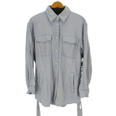 ザラ ZARA ベルテッドシャツジャケット スナップボタン レディース M