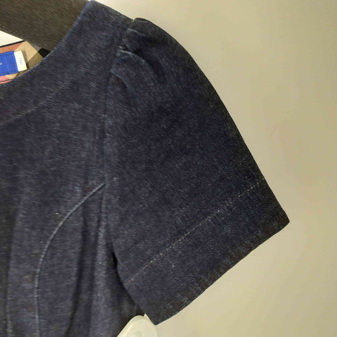 ブルーレーベルクレストブリッジ BLUE LABEL CRESTBRIDGE ベルト付き ノバチェック切替 デニムミニスカワンピース チュニック レディース JPN:36