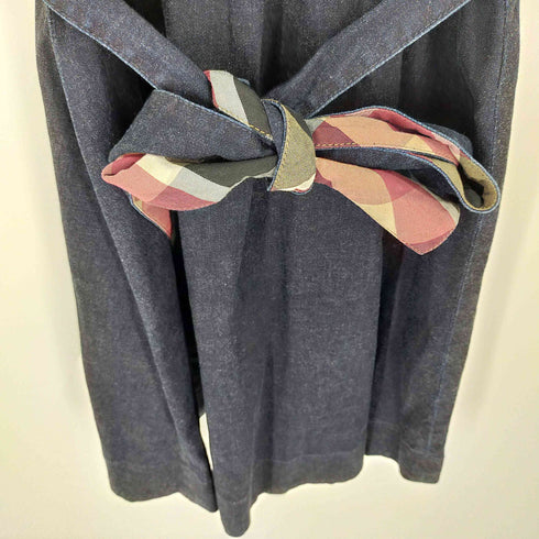 ブルーレーベルクレストブリッジ BLUE LABEL CRESTBRIDGE ベルト付き ノバチェック切替 デニムミニスカワンピース チュニック レディース JPN:36
