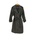 ザラ ZARA DISTRESSED FAUX LEATHER TRENCH COAT フェイクレザートレンチコート レディース import:L