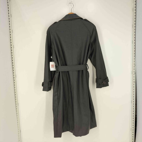 ザラ ZARA DISTRESSED FAUX LEATHER TRENCH COAT フェイクレザートレンチコート レディース import:L