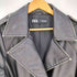 ザラ ZARA DISTRESSED FAUX LEATHER TRENCH COAT フェイクレザートレンチコート レディース import:L