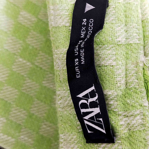 ザラ ZARA ギンガムチェック セミフレアパンツ レディース JPN:XS