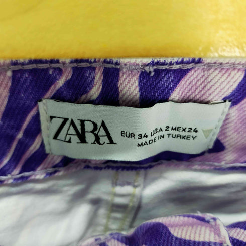 ザラ ZARA マーブル柄 デニムパンツ サイケ レディース EUR:34
