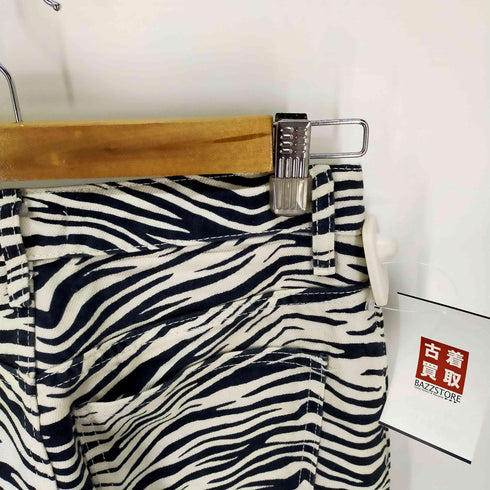 ザラ ZARA ゼブラ柄デニムパンツ カットオフ メンズ FR:36-38