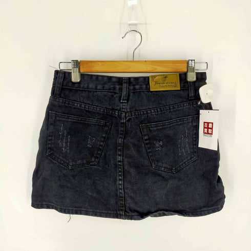 ダメージ加工デニムショートスカート レディース ONE SIZE