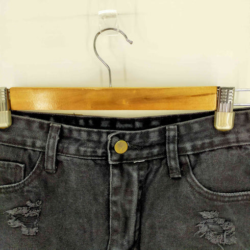 ダメージ加工デニムショートスカート レディース ONE SIZE