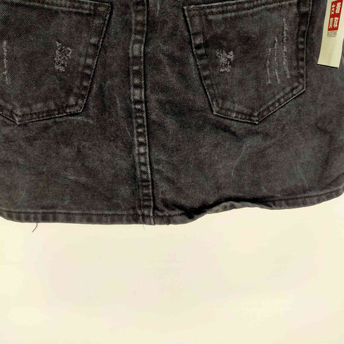 ダメージ加工デニムショートスカート レディース ONE SIZE
