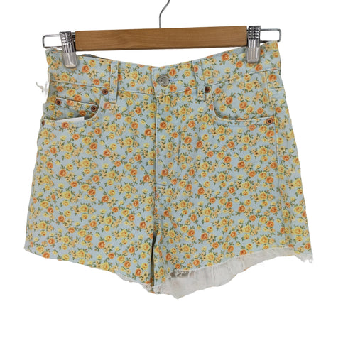 ザラ ZARA デイジーパターンデニムショーツ フラワー 花 レディース JPN:34