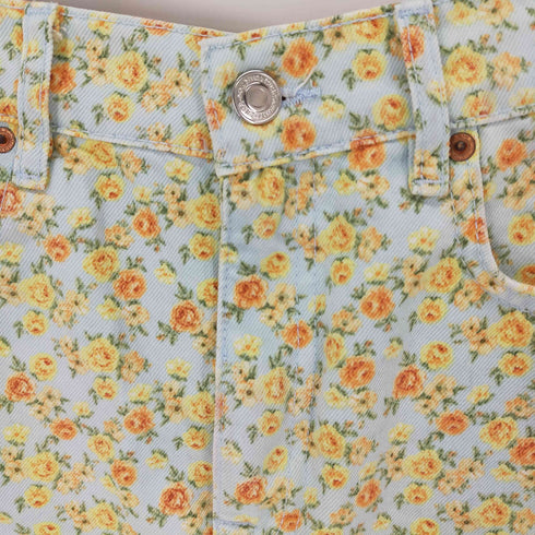 ザラ ZARA デイジーパターンデニムショーツ フラワー 花 レディース JPN:34