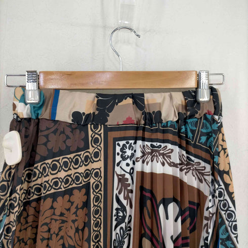 ALANRED MADE IN ITALY ウエストゴム 総柄ポリプリ―ツスカート レディース JPN:S