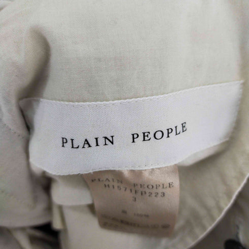 プレインピープル PLAIN PEOPLE リネン100 ハイウエスト2タックワイドスラックス レディース 4