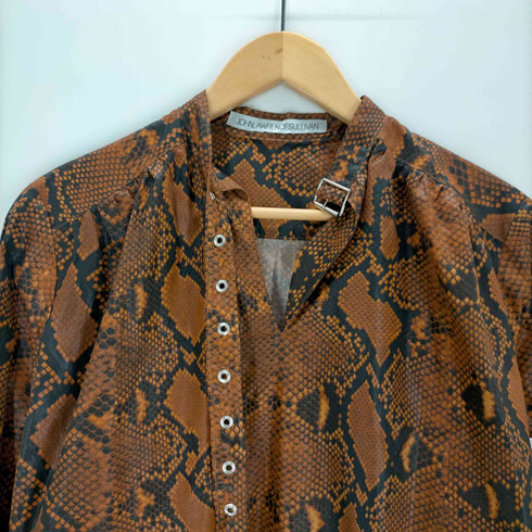 ジョンローレンスサリバン JOHN LAWRENCE SULLIVAN PYTHON COATED COTTON BELTED NECK BLOUSE レディース JPN:M
