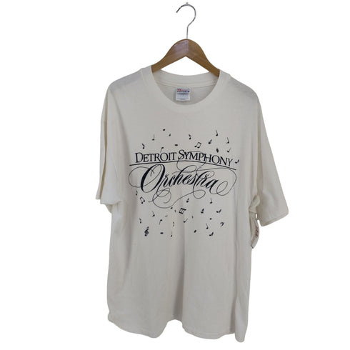 ヘインズ Hanes 90s MADE IN USA フロントフロッキープリントTシャツ DETROIT SYMPHONY メンズ import:XL