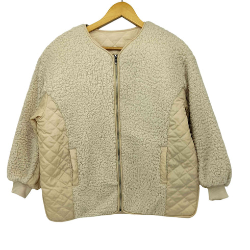 ジュノア JUNOAH ノーカラー キルティング×ボアブルゾン レディース JPN:M