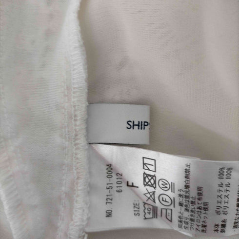 シップス エニィ SHIPS any LACE SLEEVE SQ BL レーススリーブブラウス レディース F