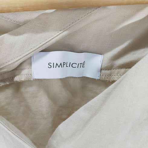 シンプリシテェ SIMPLICITE ノーカラーリネンシャツ レディース FREE