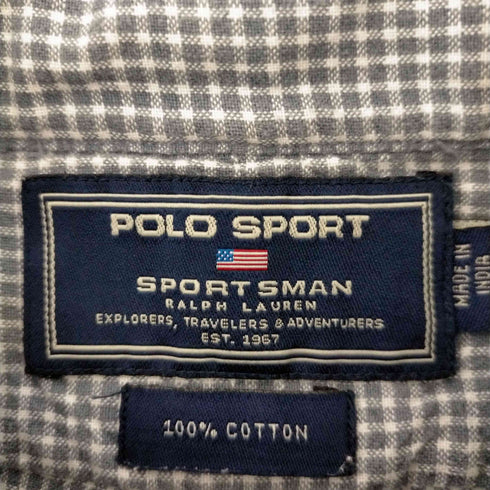 ポロスポーツラルフローレン POLO SPORT RALPH LAUREN ギンガムチェックポニー刺繍BD半袖シャツ メンズ JPN:L