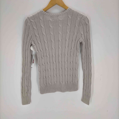 ポロラルフローレン POLO RALPH LAUREN スモールポニー刺繍 pima cotton クルーネック ケーブルニット レディース import:XS