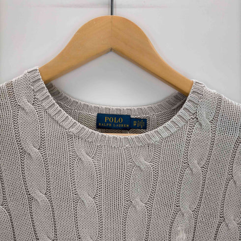ポロラルフローレン POLO RALPH LAUREN スモールポニー刺繍 pima cotton クルーネック ケーブルニット レディース import:XS
